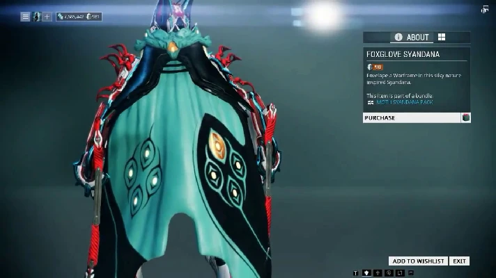 Warframe Foxglove Syandana + Booster Pack + Credits ROW