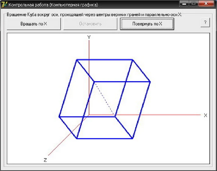 CONTROL (Rotate the cube parallel to the axis X) KG