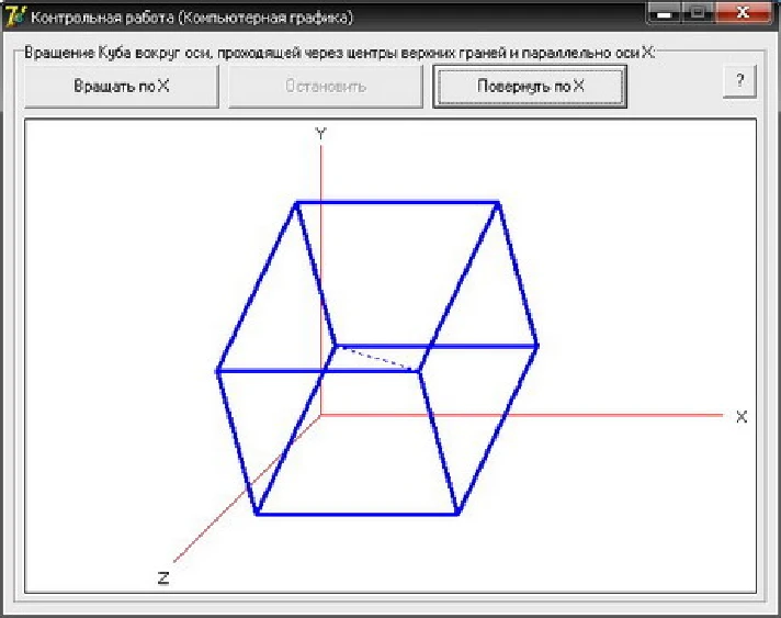 CONTROL (Rotate the cube parallel to the axis X) KG