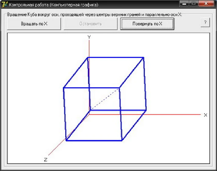 CONTROL (Rotate the cube parallel to the axis X) KG