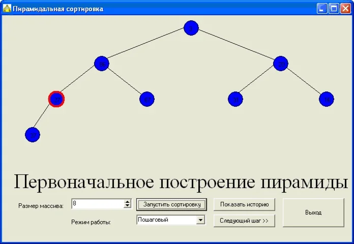 Метод пирамидальной сортировки МИДО Delphi