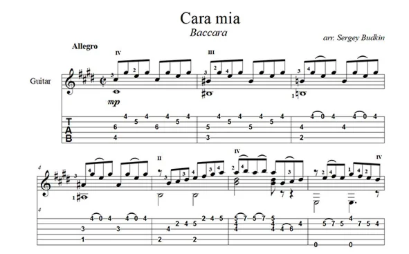 Cara Mia (Baccara) guitar cover