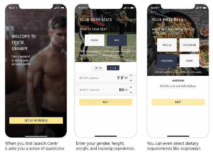 CENTR.COM WORKOUT & MEAL PLANS, YEAR SUBSCRIPTION