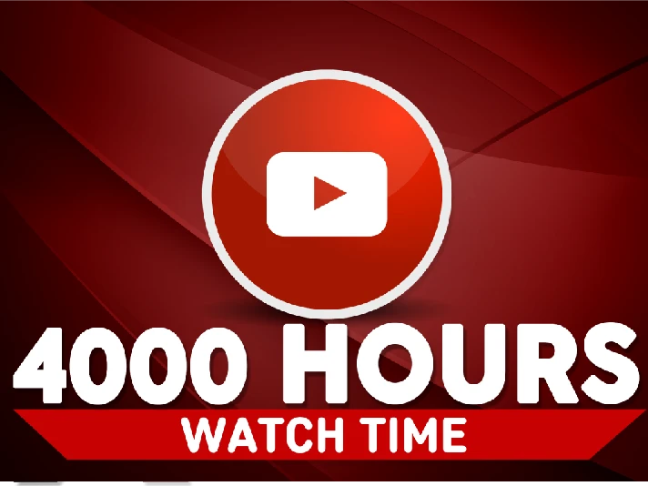 🟥 4000 Watch Hours YouTube - Channel Monetization