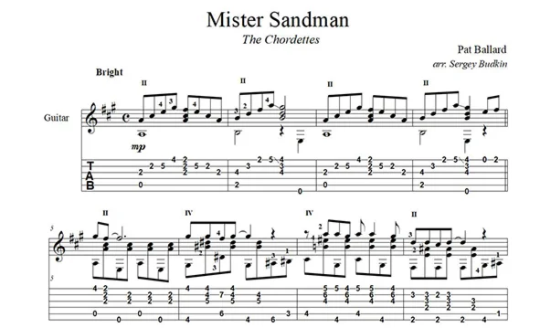 Mister Sandman (The Chordettes) guitar cover