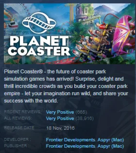 Planet Coaster（STEAM KEY REGION FREE GLOBAL）