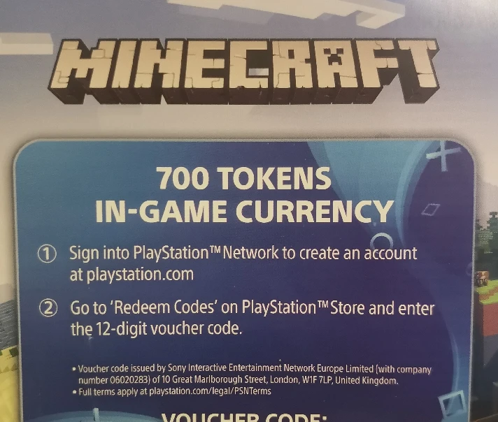 Minecraft 700 Tokens In-Game Currency PSN RU/EN