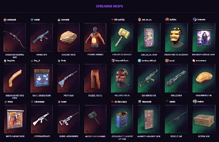 RUST SKINS 1 TWITCH DROPS | Round 2 3 4 5 | 47 ITEMS