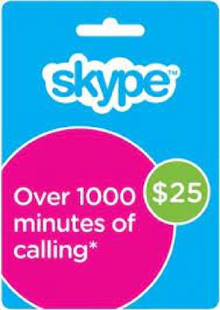 SKYPE VOUCHER 25$ (activation http://www.skype.com)