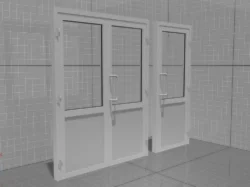 3D модель пластиковой входной двери