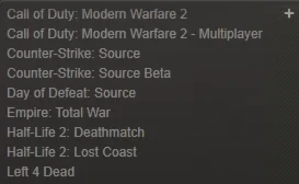 Counter-Stri + L4D + COD:MW 2 + HL2 + Empire: Total War