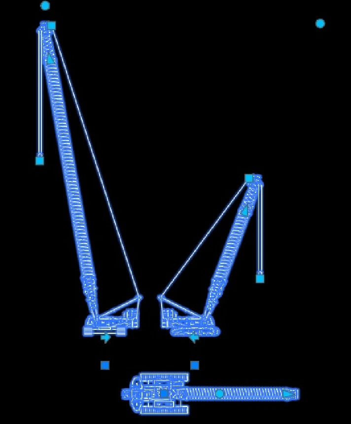 Dynamically changeable Liebherr LR1350 crane unit