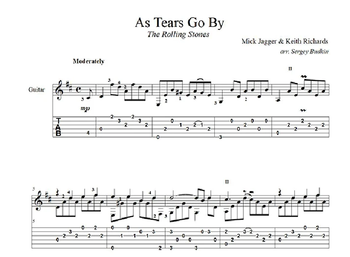 As Tears Go By (the Rolling Stones) guitar cover