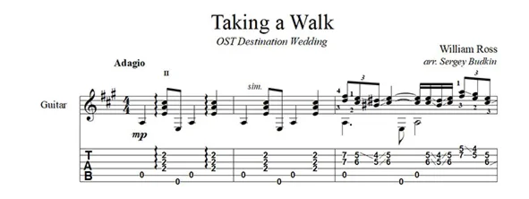 Taking a Walk (OST Destination Wedding) guitar cover
