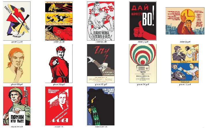 Soviet posters in A4 vector