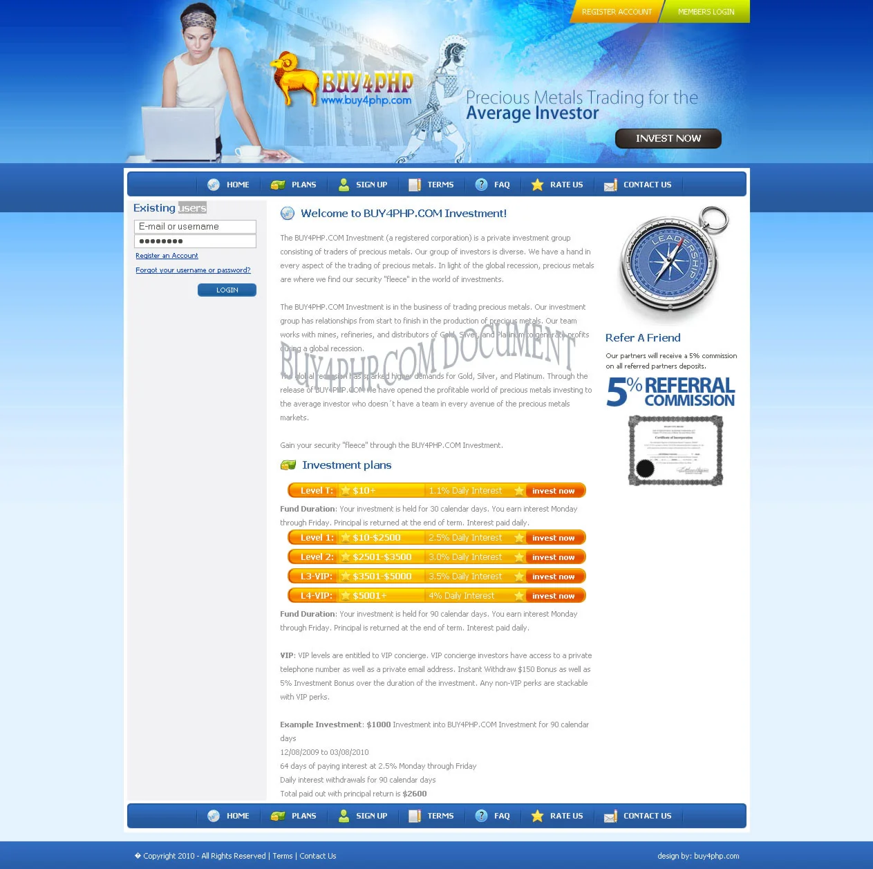 Шаблон для Hyip (только англ. версия)