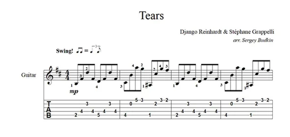 Tears (Джанго Рейнхардт) для гитары
