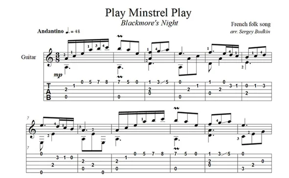 Play Ministrel Play (Blackmore's Night) для гитары