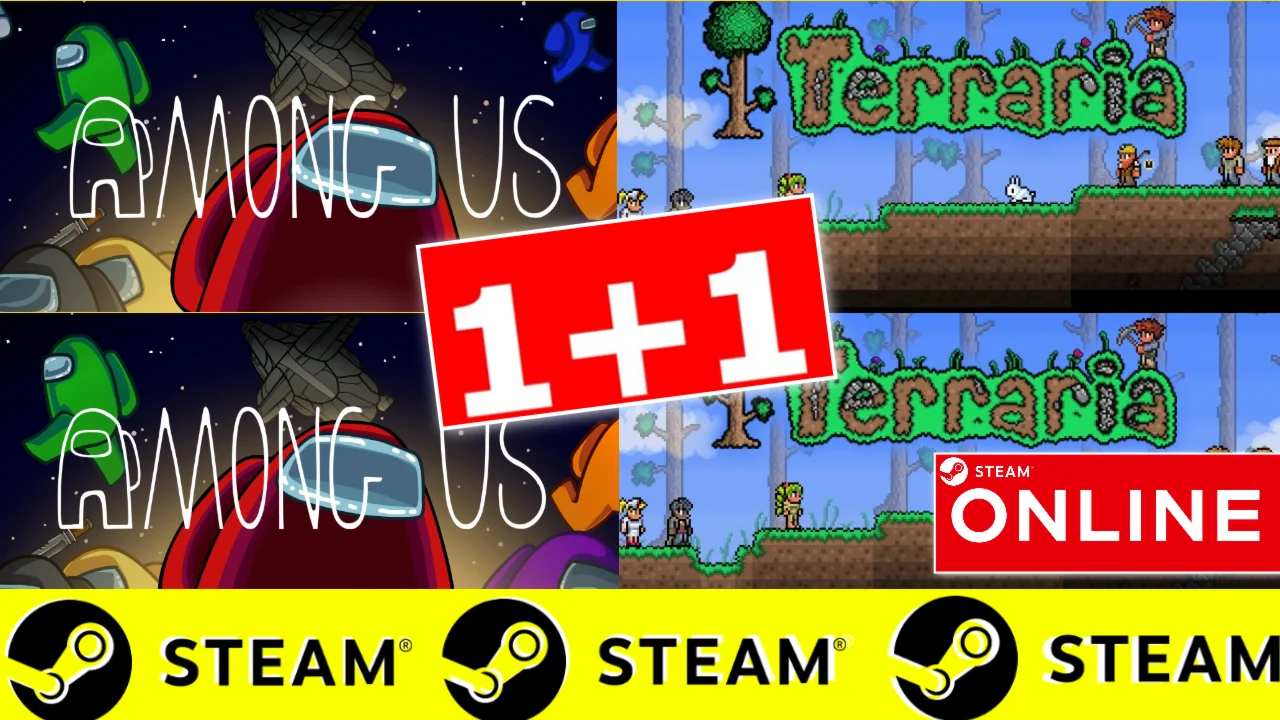 [1+1] Terraria + Among Us - ОНЛАЙН STEAM (GLOBAL)