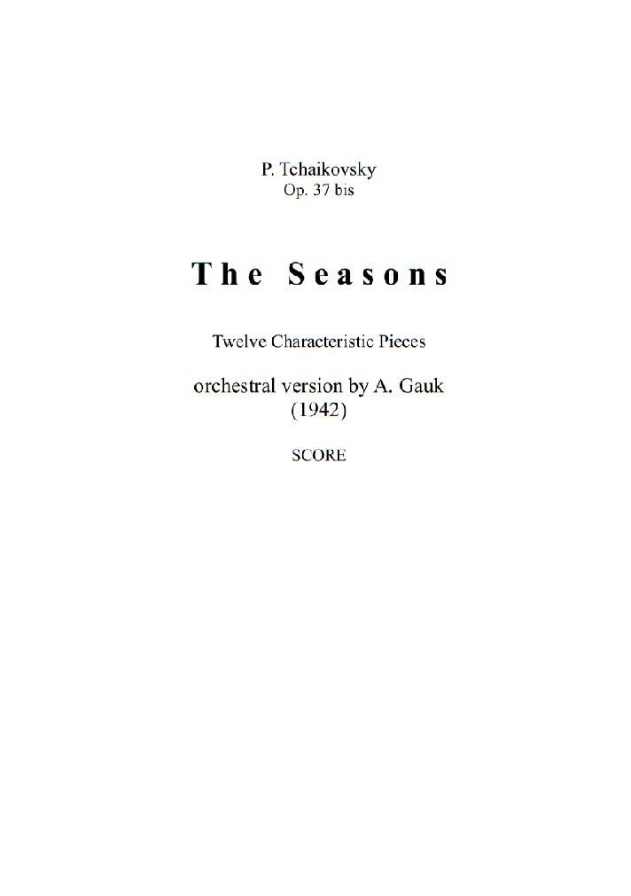 P. Tchaikovsky - January from the "Seasons"