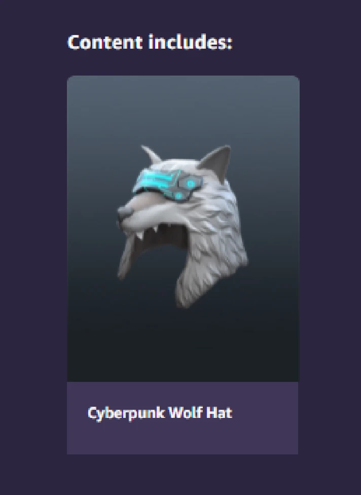 Key 🔑 Roblox: Cyberpunk Wolf Hat