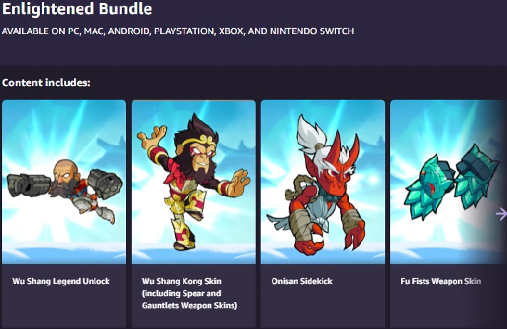 🆕 Brawlhalla Enlightened Wu-Shang Bundle KEY GLOBAL 🎁