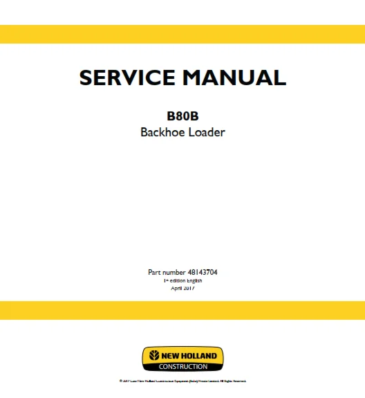 Service manual New Holland B80B