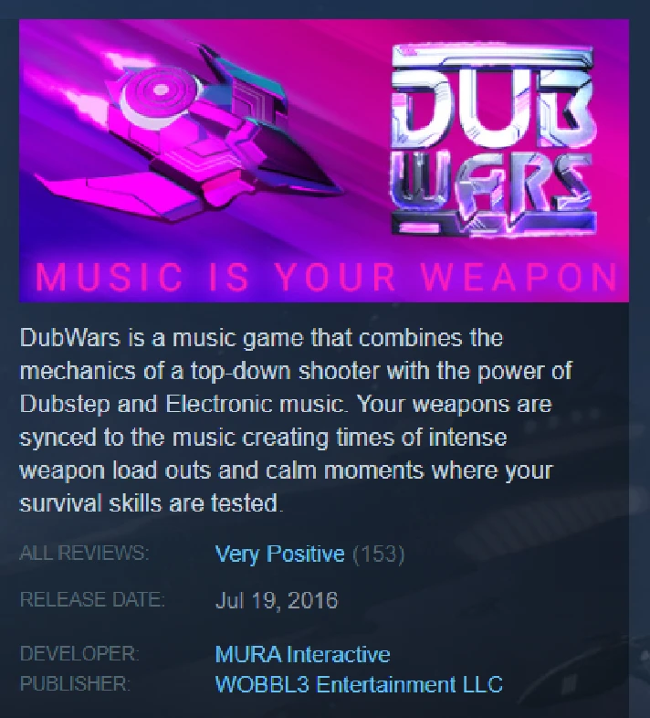 DubWars (Steam Key/Region Free/ROW) + 🎁