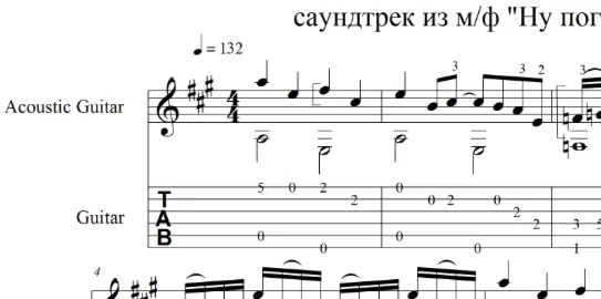 Ну погоди, Саундтрек из мультфильма. Ноты, табы+ GP6