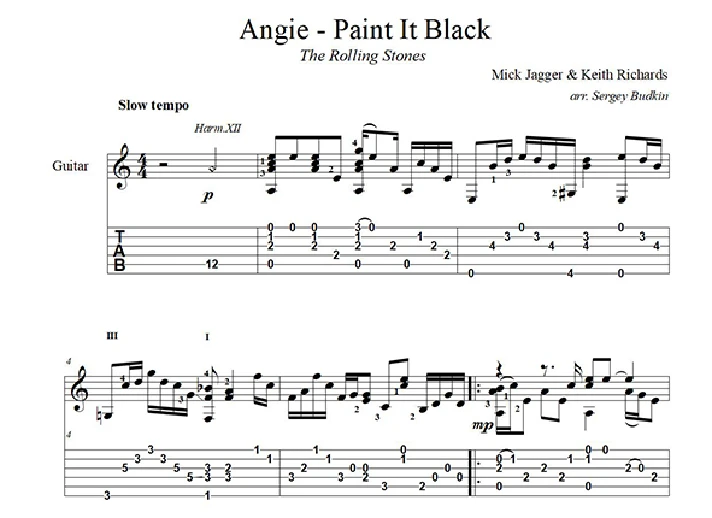 Angie - Paint It Black (the Rolling Stones)guitar cover