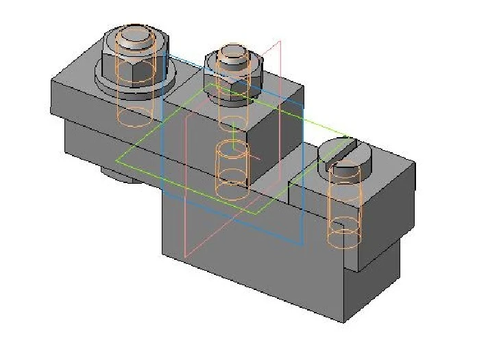 Connection with fasteners. Option 1