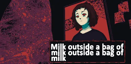 Milk outside a bag of milk outside a bag of milk