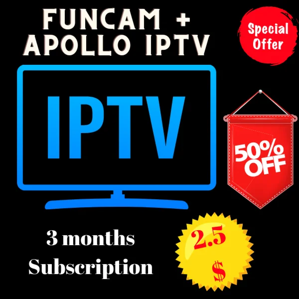 Funcam + appolo IPTV 3 months subscription