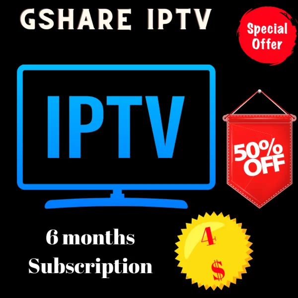 Gshare IPTV Server Official 6 months Subscription