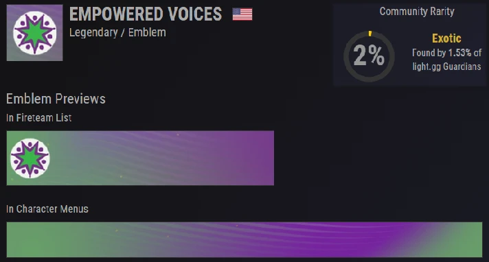 Destiny 2 Emblem Empowered Voices PC/PS/XBOX