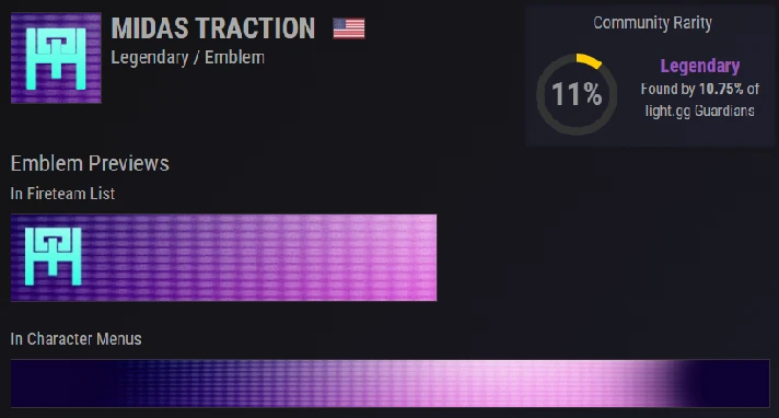 Destiny 2 Emblem Midas Traction PC/PS/XBOX