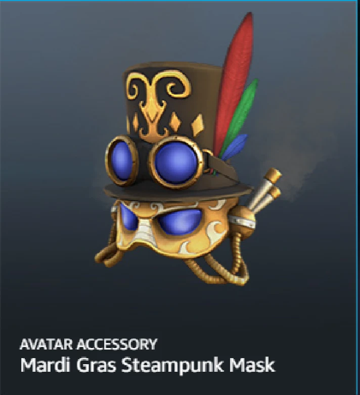 ✔️Code Roblox Mardi Gras Steampunk Mask #4