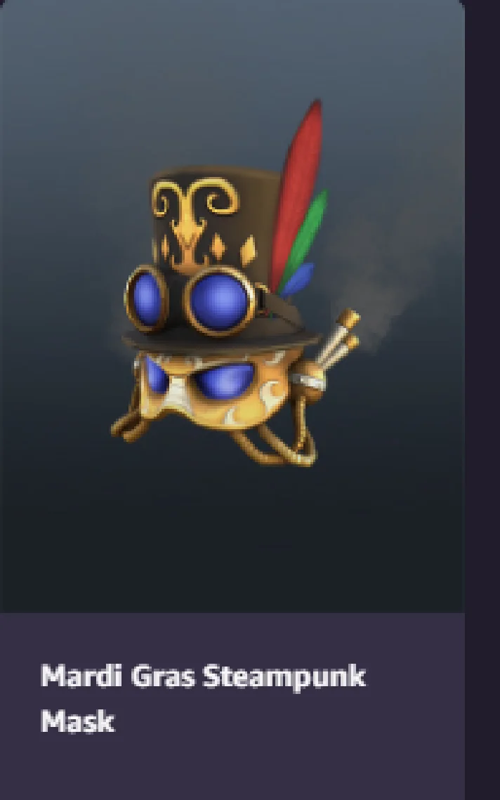 🔑Key 🔑Roblox: Mardi Gras Steampunk Mask ! All regions