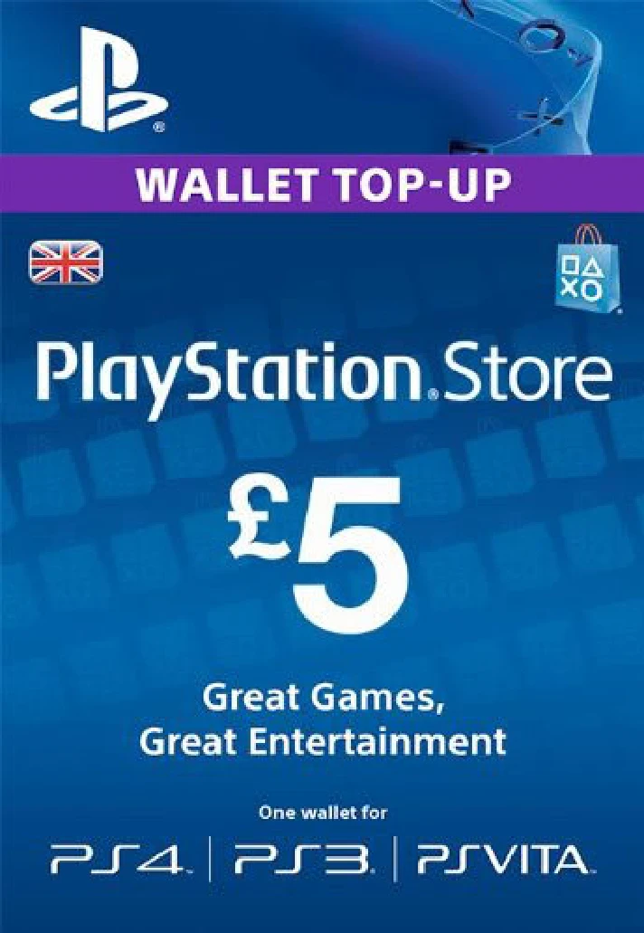 🔶PSN 5 Pounds(GBP) UK [Top-Up Wallet] Official Key