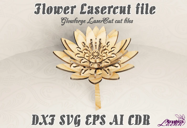 Flower laser cut files DXF SVG CDR EPS AI