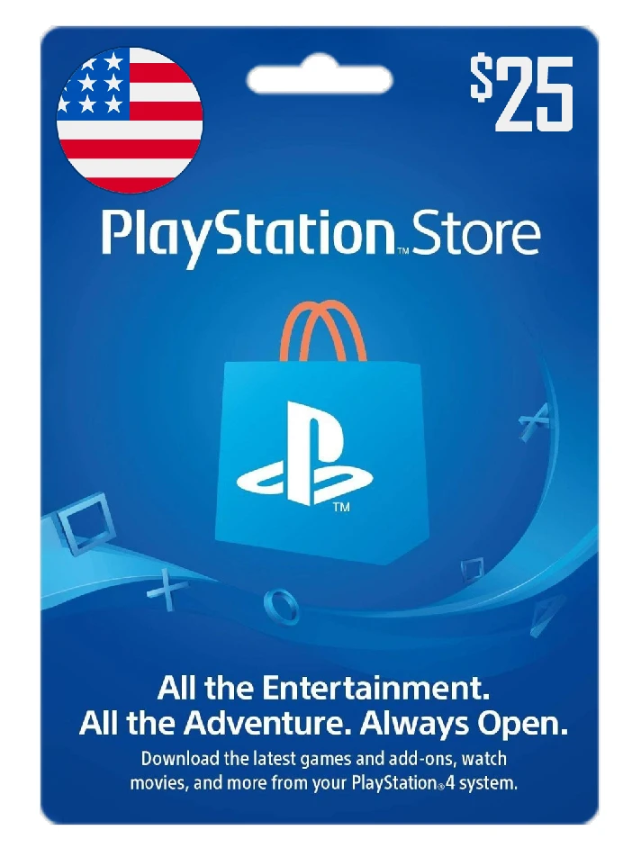 🔶PSN 25 USD $ USA [Official Key] Top Up | Gift Card