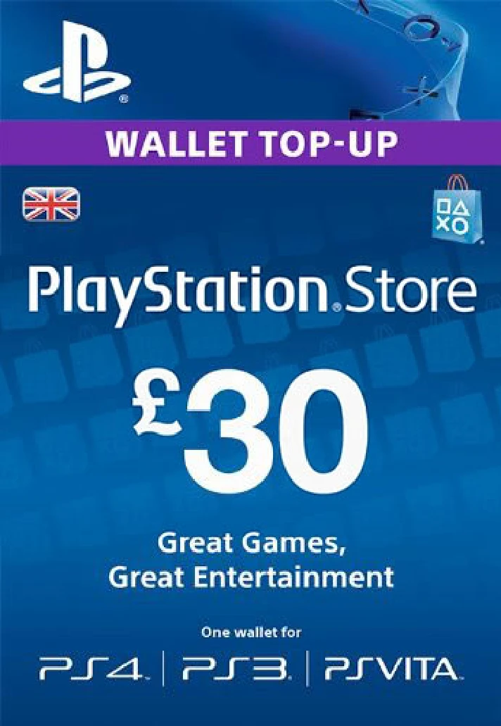 🔶PSN 30 Pounds (GBP) UK [Top-Up Wallet] Official