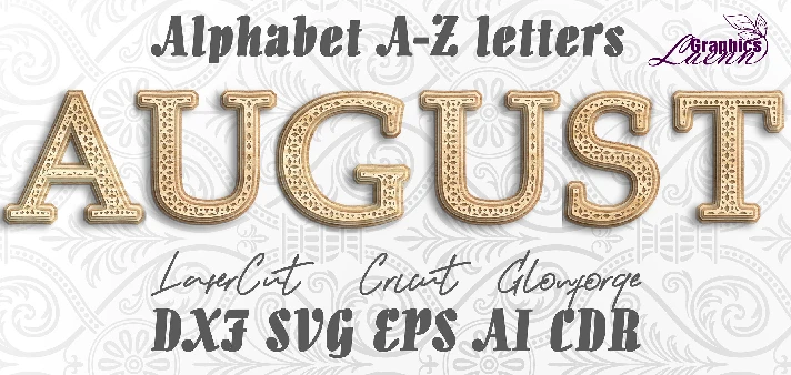 Multilayer alphabet a-z letters laser cut files