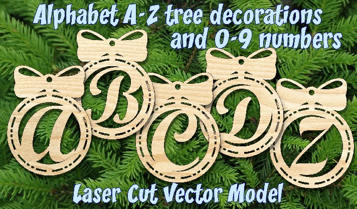 Snowballs alphabet a-z letters 0-9 numb laser cut files