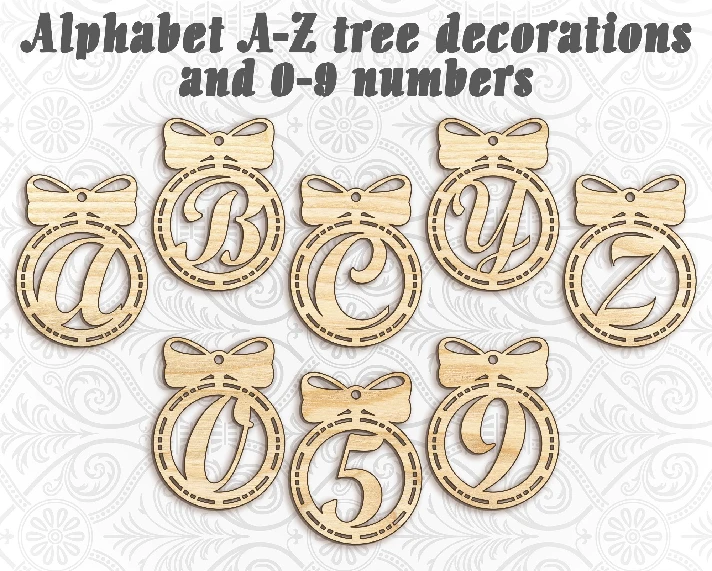 Snowballs alphabet a-z letters 0-9 numb laser cut files