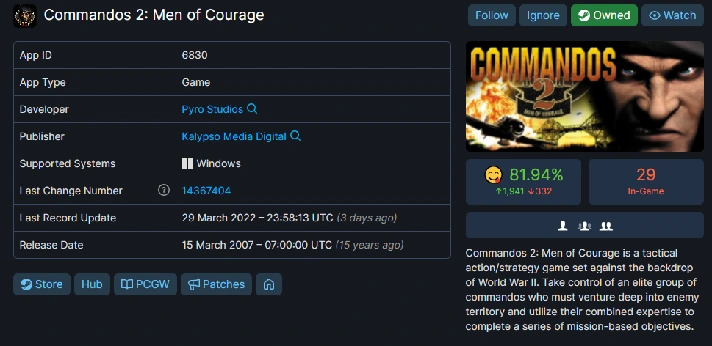 Commandos 2: Men of Courage (Region Free) + Steam 🃏