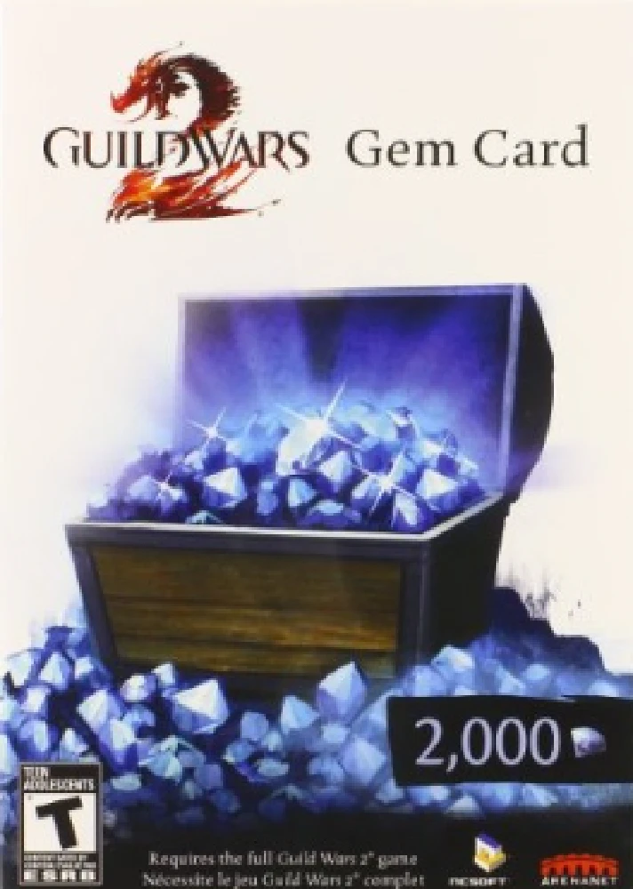 Guild Wars 2 2000 Gems Card