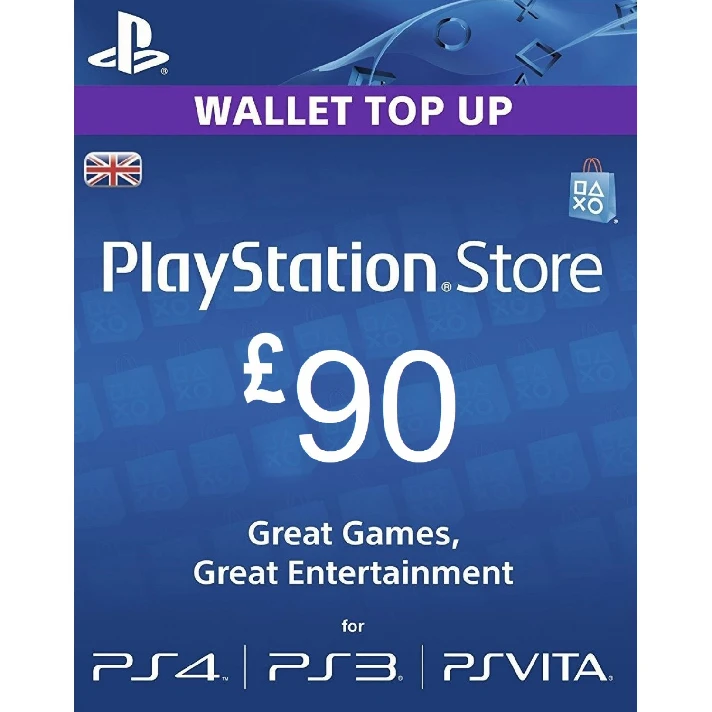 🔶PSN 90 Pounds (GBP) UK [Top-Up Wallet] Official Key