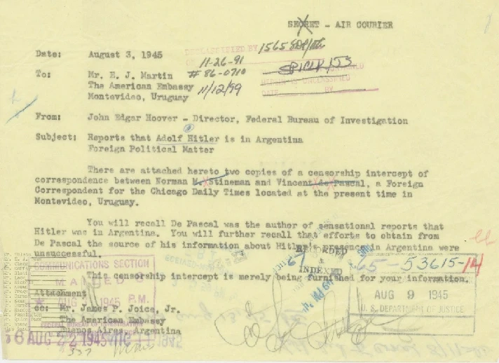 FBI Papers on the Search for Adolf Hitler, Volume 1