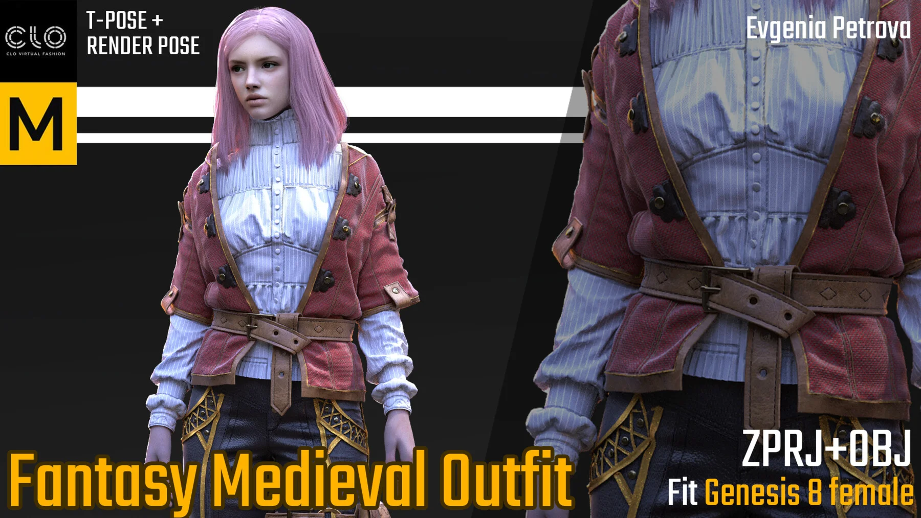 MD. Clo3d project. Medieval Outfit
